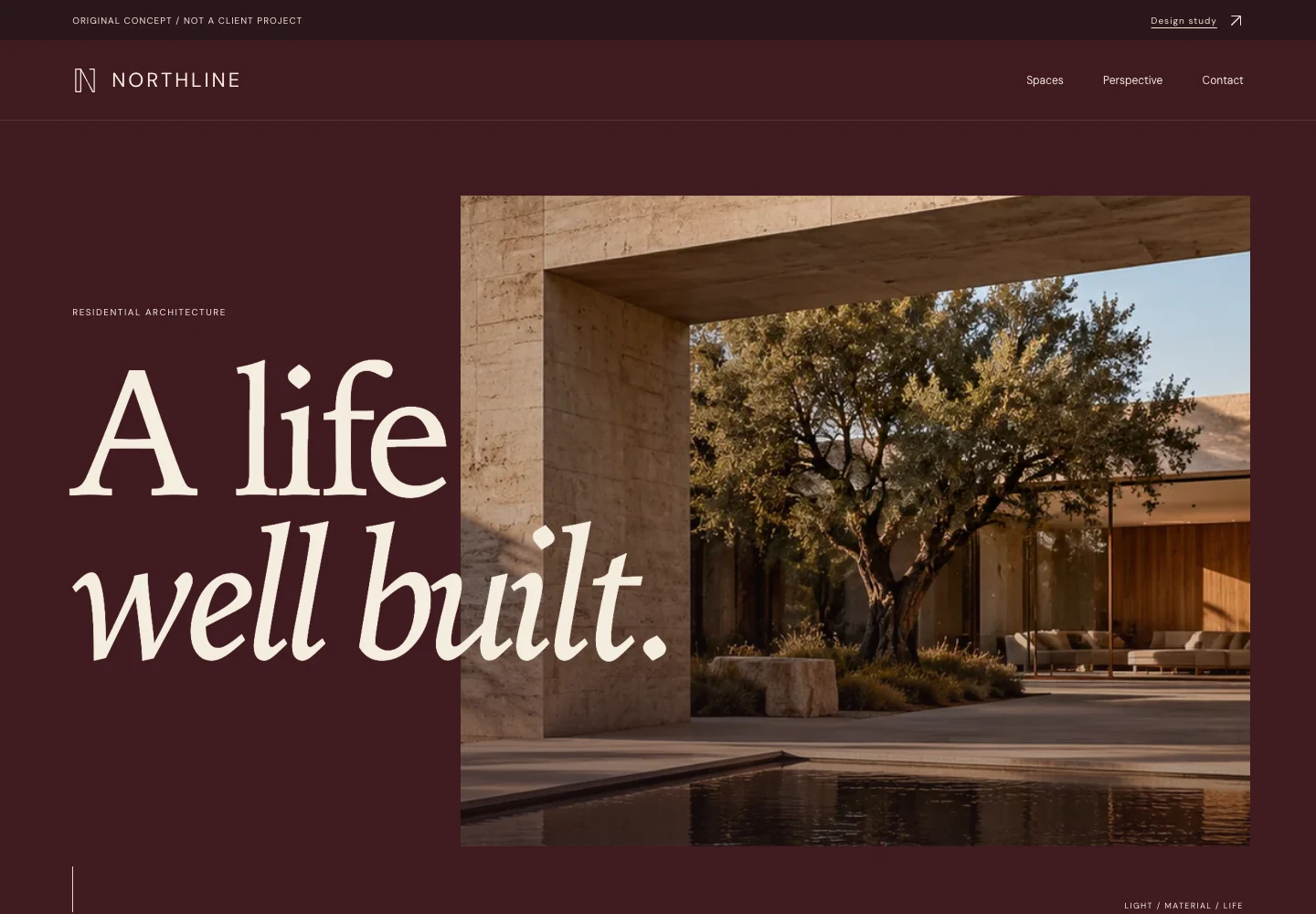 Northline concept homepage at desktop width